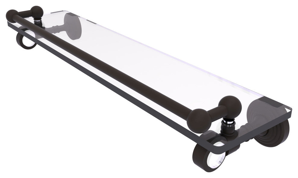 Pacific Grove 22" Glass Shelf with Gallery Rail, Oil Rubbed Bronze
