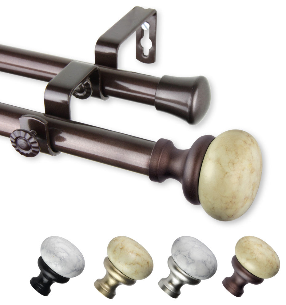 Creola 13/16" Double Curtain Rod Cocoa