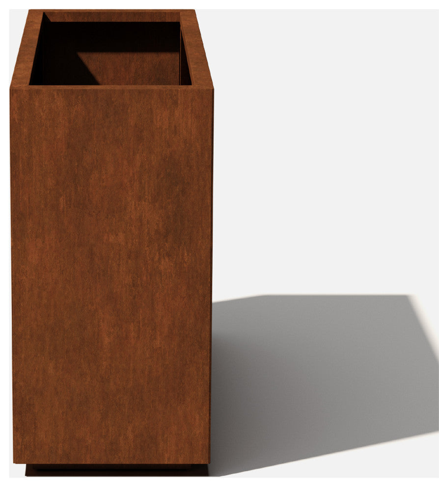 Metallic Series Corten Steel Span Planter, Large