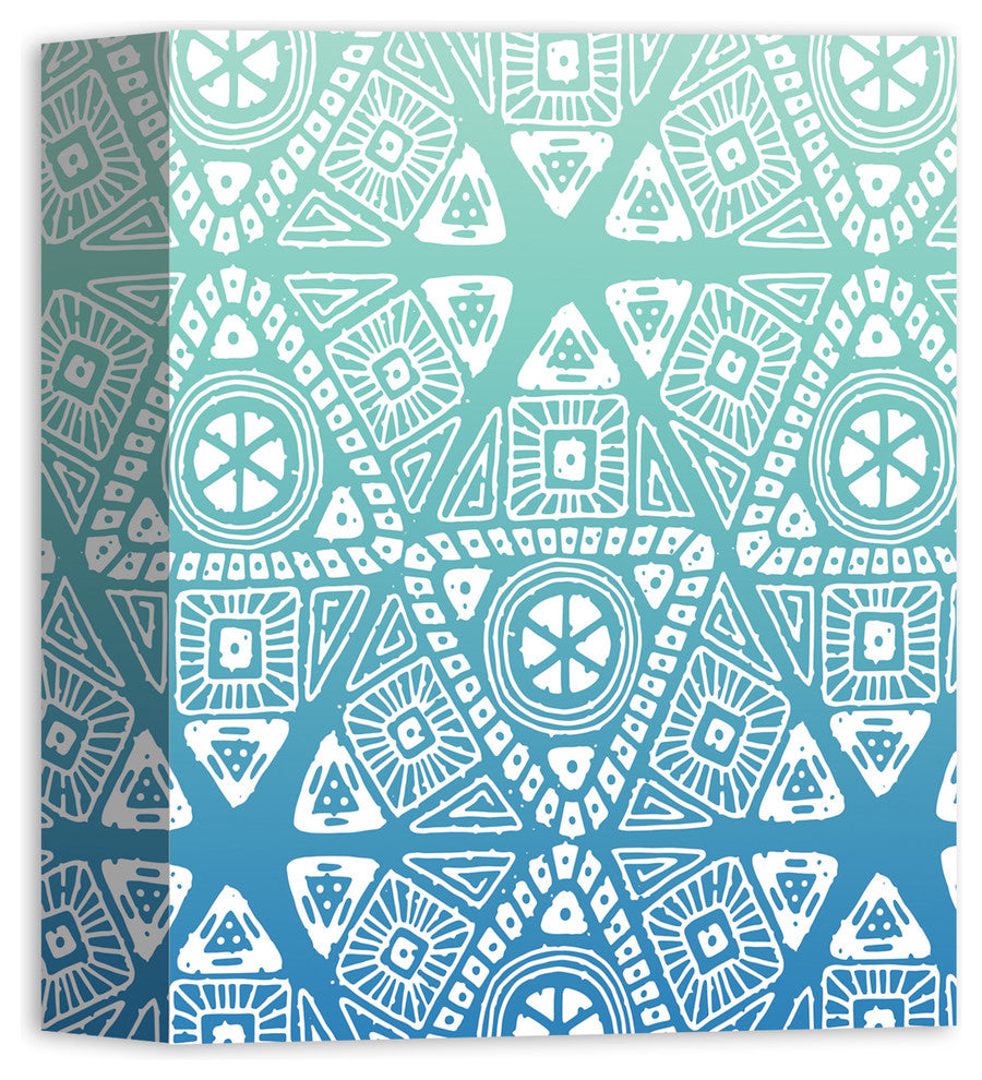 Blue Sunset Tribal Pattern  8x10 Canvas Wall Art