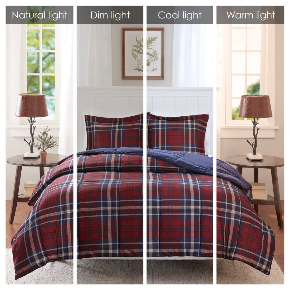 Madison Park Microfiber With 3M Moisture Management Comforter Mini Set, Red, Ful