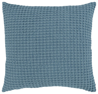 Surya Waffle Light Blue Pillow Shell With Polyester Insert 20"H X 20"W
