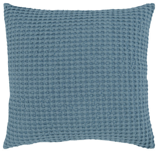 Surya Waffle Light Blue Pillow Shell With Polyester Insert 20"H X 20"W