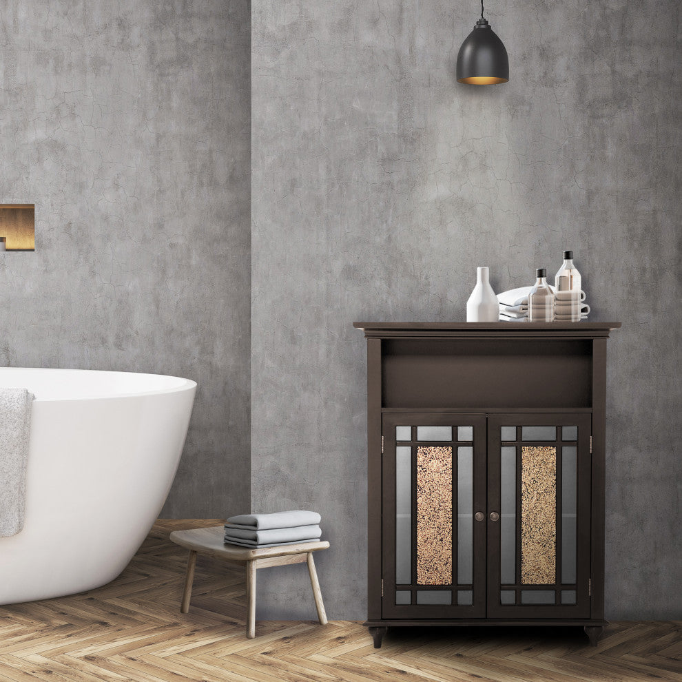 Wooden Bathroom Floor Storage Cabinet, Brown