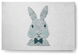 Monochrome Bunny Easter Chenille Rug, Ocean Abyss Green, 4'x6'