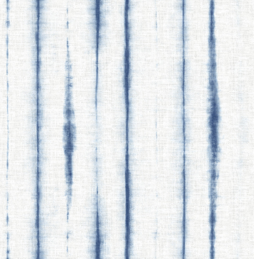 Orleans Blue Shibori Faux Linen Wallpaper Bolt