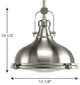 1-Light Pendant, Brushed Nickel