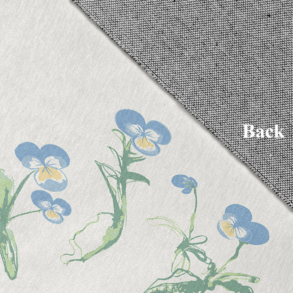 What a Pansy Rug, Blue, 5'x7'