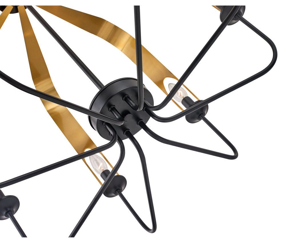 Vanity Art 8-Light Lantern Geometric Chandelier