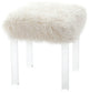 Mongolian Lamb Faux Fur Clear Acrylic Square Leg Stool