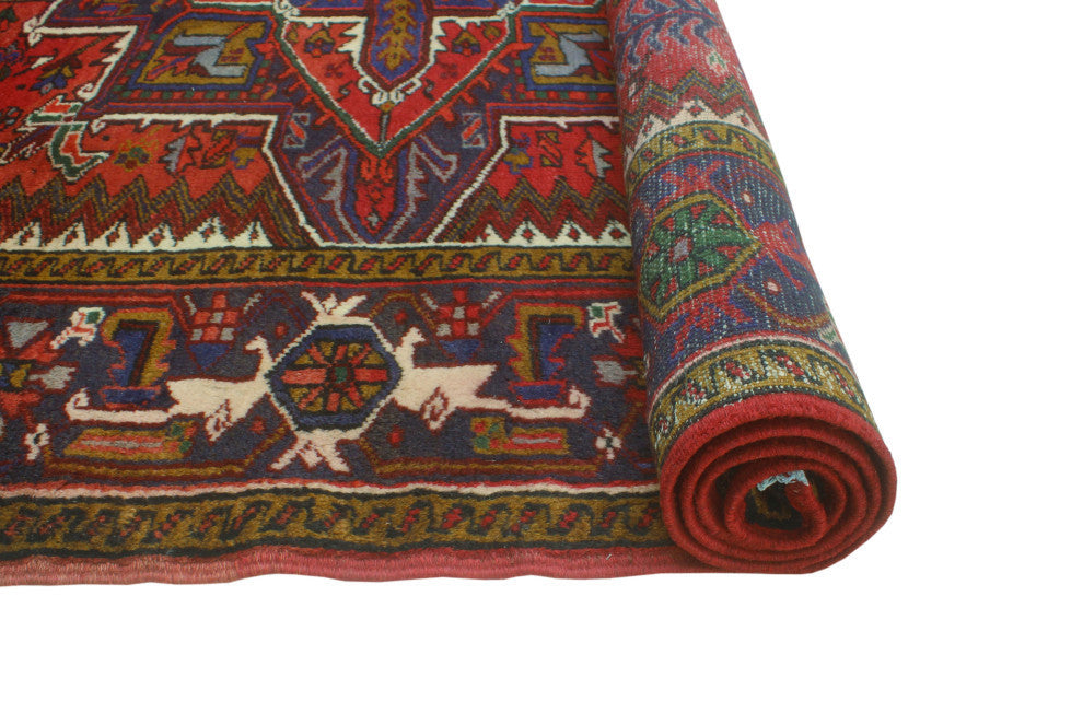Fine Vintage Distressed Wilfred Rust/Navy Rug, 8'1x11'2
