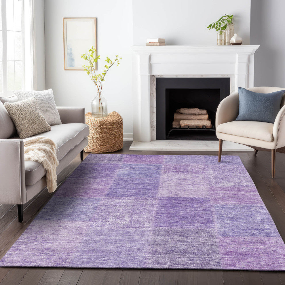 Premium Machine Washable Mayfield AMF664 Lavender 3' x 5' Rug
