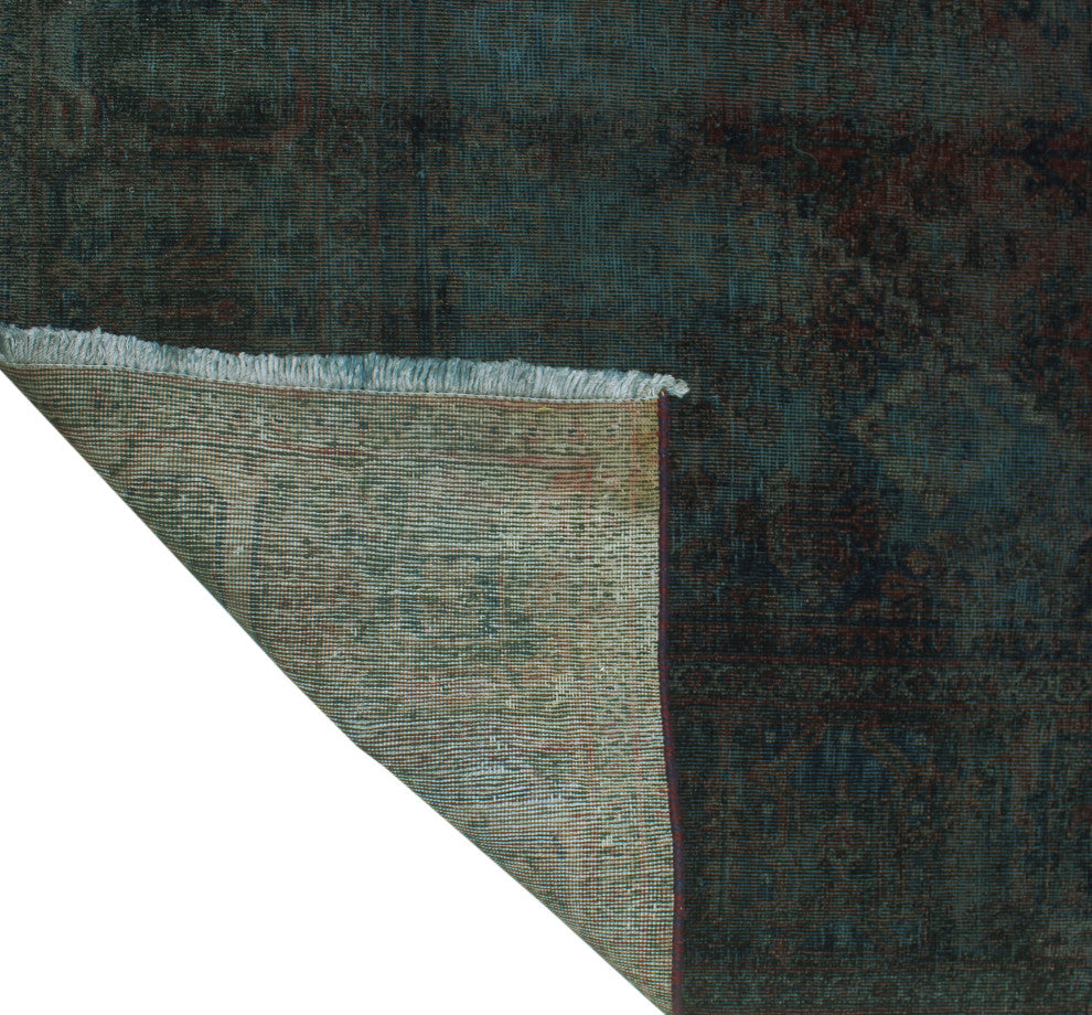 Vintage Distressed Overdyed Carlyle Navy Rug