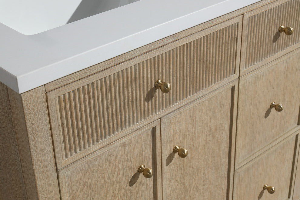 Redondo Bathroom Vanity, Ash Oak, 36", Single Sink, Freestanding