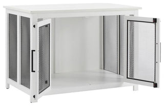 Crosley Furniture Dane Credenza Transitional Wood Dog Crate in White