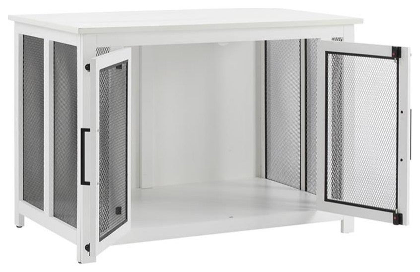 Crosley Furniture Dane Credenza Transitional Wood Dog Crate in White