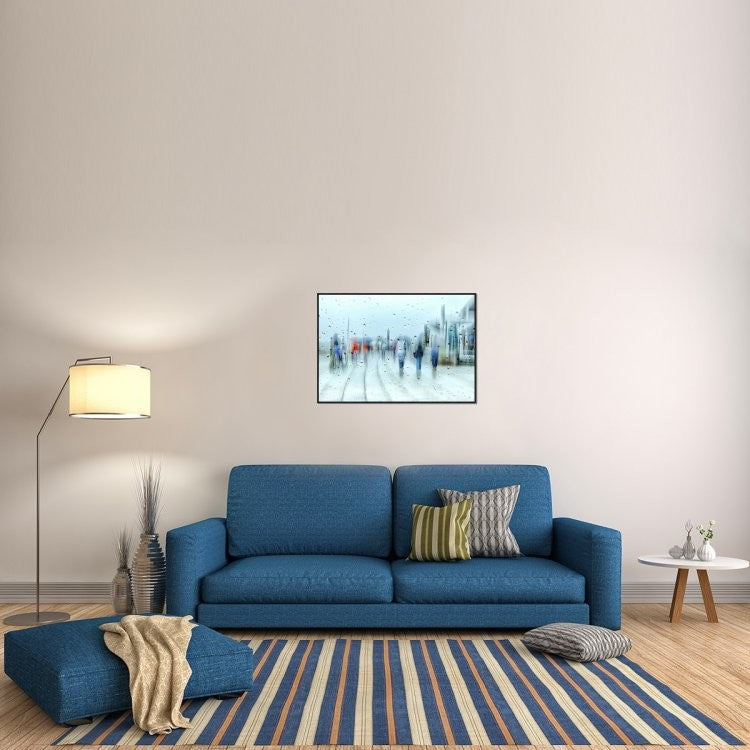 "It`S Raining" Framed Canvas Giclee by Anette Ohlendorf, 37x26"