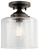 Kichler Winslow 1 Light Semi-Flush Mount, Olde Bronze