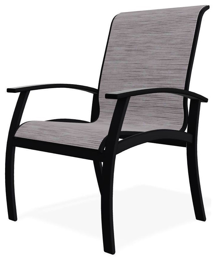 Belle Isle Sling Outdoor Dining Chair, Fossil/Black