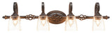 Elegante 4-Light Bath Bar, Clear Bubble