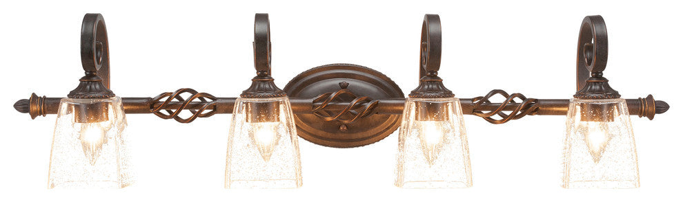Elegante 4-Light Bath Bar, Clear Bubble