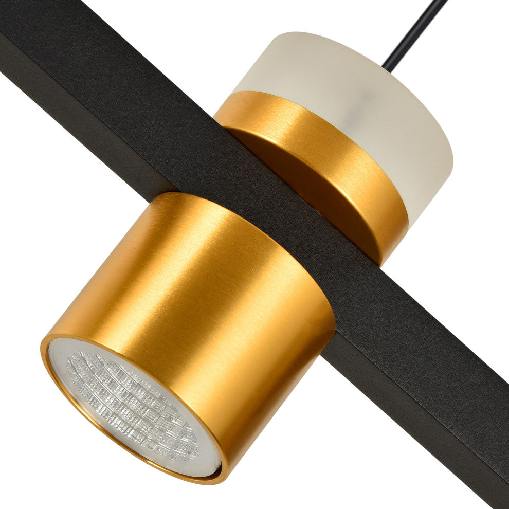 Ferro 34" ETL Certified Integrated LED Height Adjustable Chandelier, Black