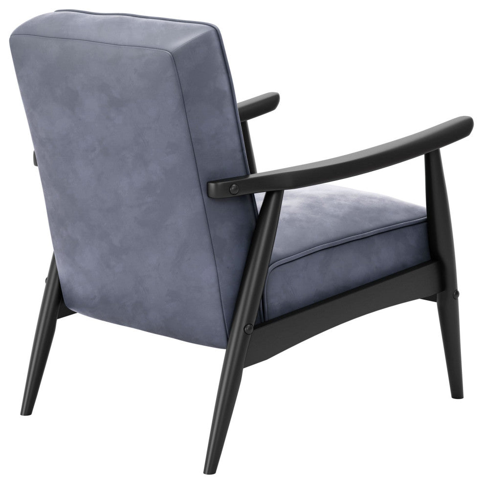 Armchair Accent Chair, Fabric, Wood, Gray, Black, Lounge Lobby Hospitality