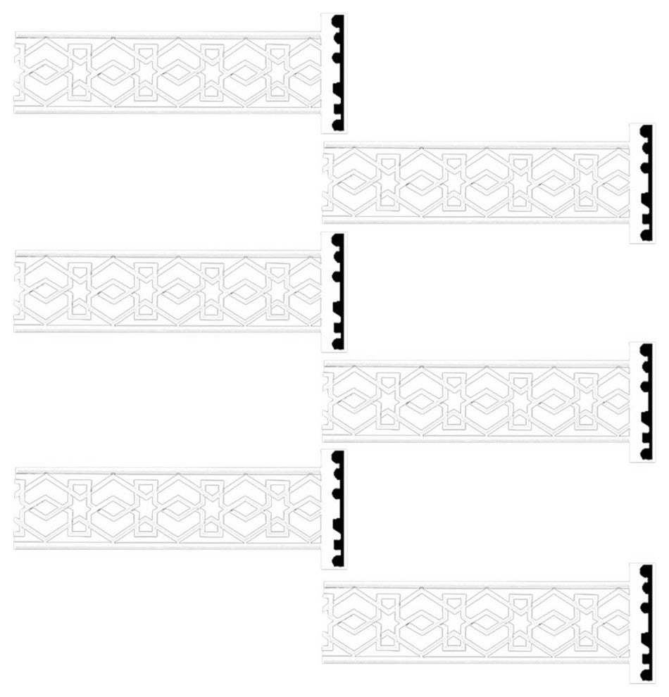 Crown Molding White Urethane Willoughby Ornate  6 Pieces Totaling 564" Length