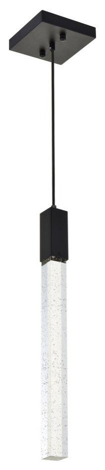 Elegant Lighting Weston 1-Light Modern Metal and Crystal Pendant in Black