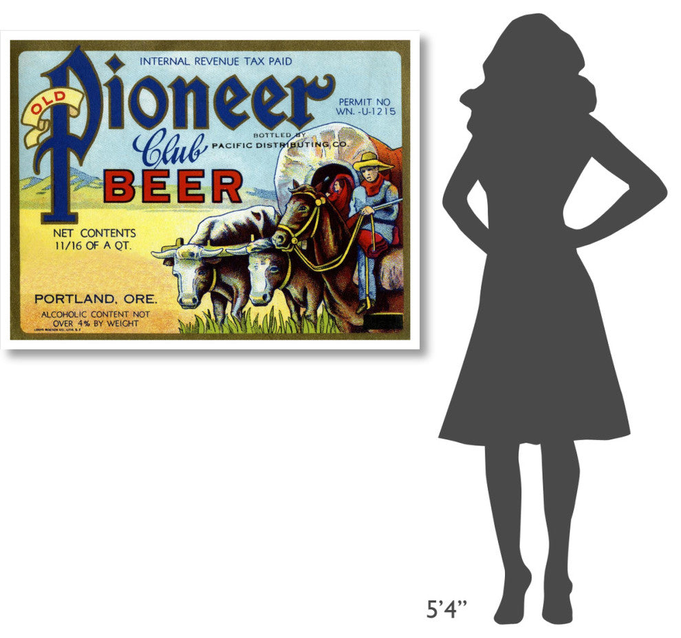 "Old Pioneer Club Beer" Digital Paper Print by Vintage Booze Labels, 46"x35"