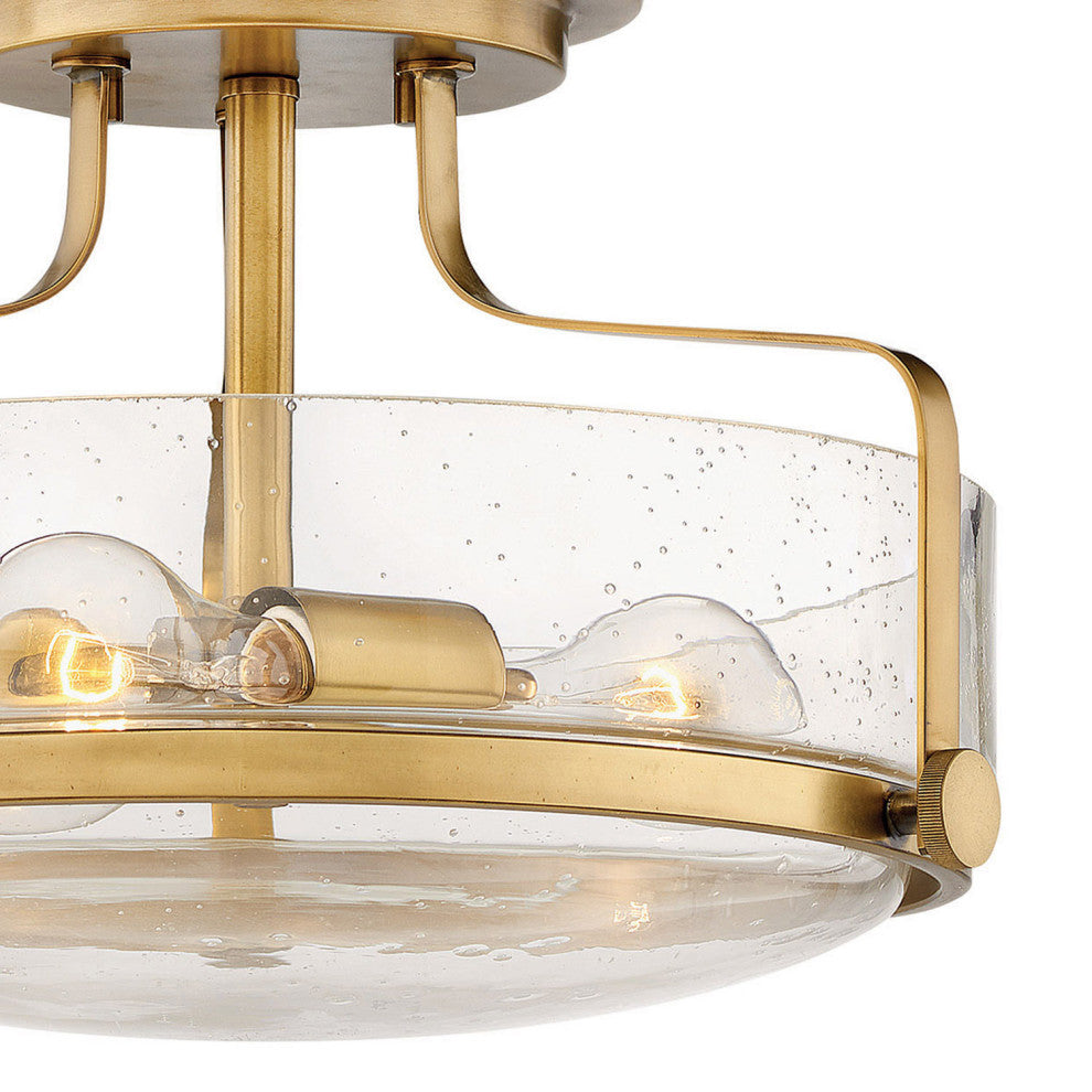 Hinkley Harper 14.5" Semi-Flush Ceiling Light, Heritage Brass