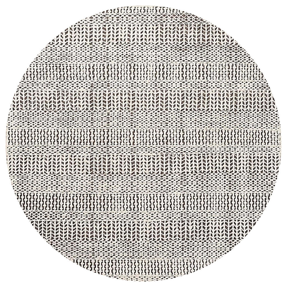 Ahgly Company Indoor Round Mid-Century Modern Area Rugs, 5' Round