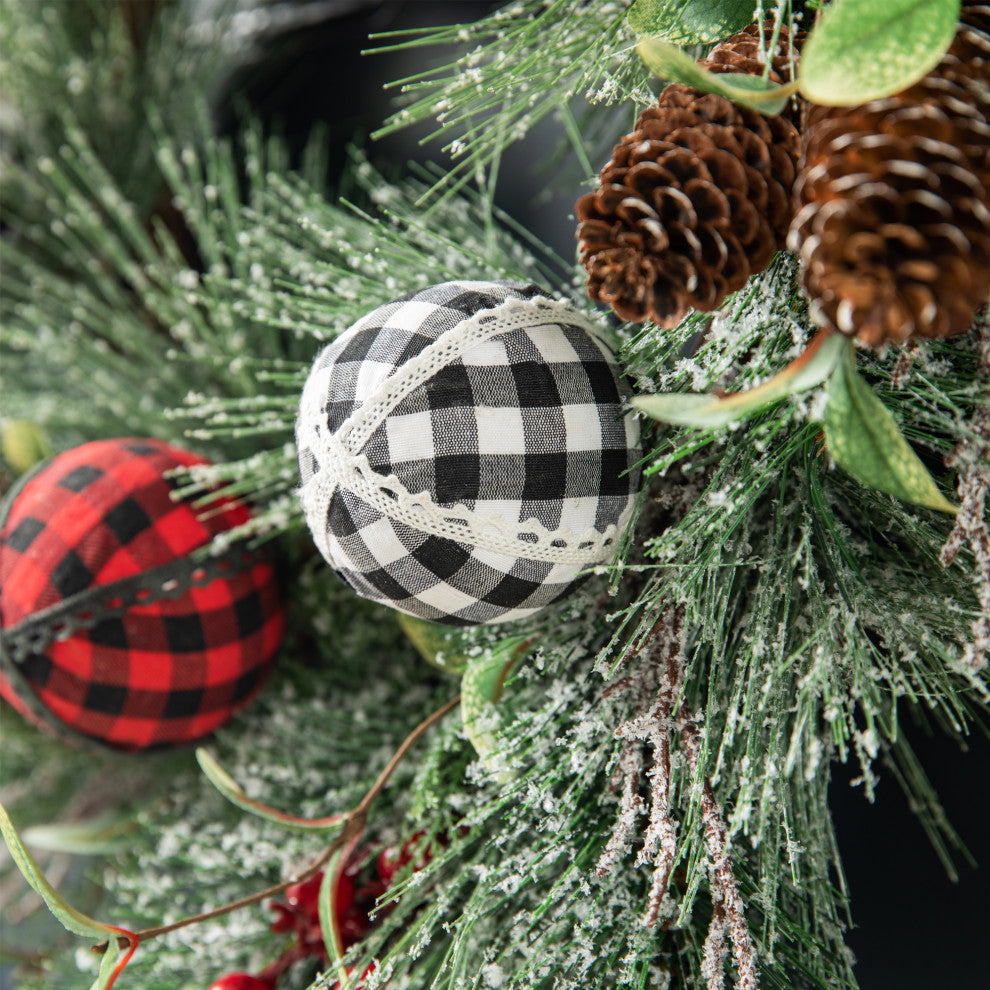 24"D Frosted Ornament Wreath