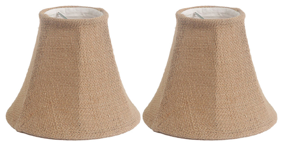 Burlap Bell Chandelier Shade, 3x6x5", Natural, Set of 2