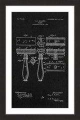 "Razor 1904 Black Paper" Framed Painting Print