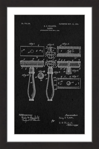 "Razor 1904 Black Paper" Framed Painting Print
