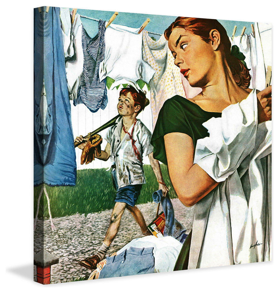"More Clothes to Clean" Painting Print on Canvas by George Hughes