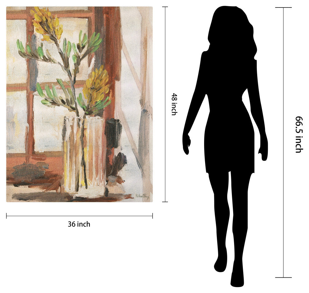 Timeless Serenity II" Gold Metallic Shagreen Wrapped Canvas Wall Art 48"x36"