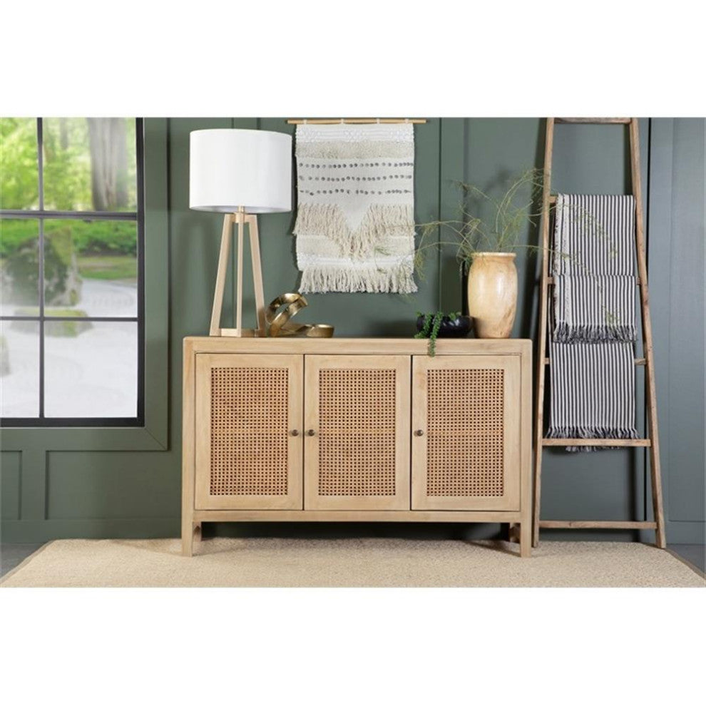 Coaster Amaryllis Rectangular 3-door Wood Accent Cabinet Natural