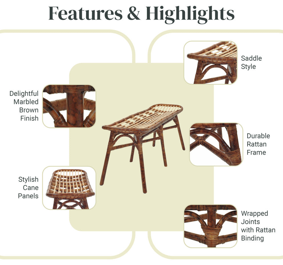Beyla Rattan Bench