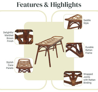 Beyla Rattan Bench