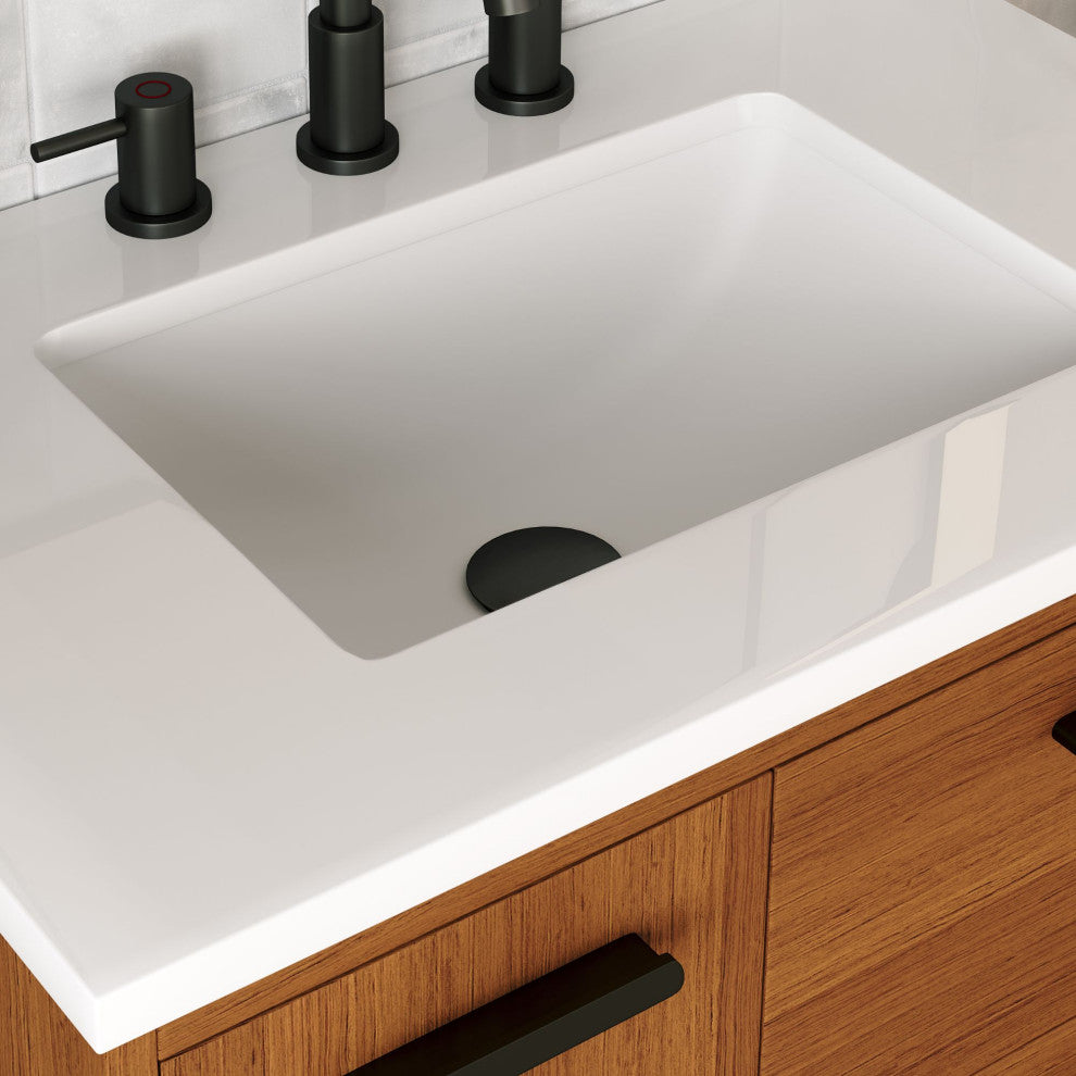 The Darby Bathroom Vanity, Teak, 30", Single Sink, Freestanding