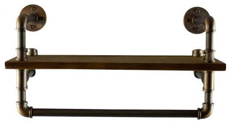 Ann Harbor Farmhouse Industrial 27" Wide Shelf Rack, Rustic Bronze