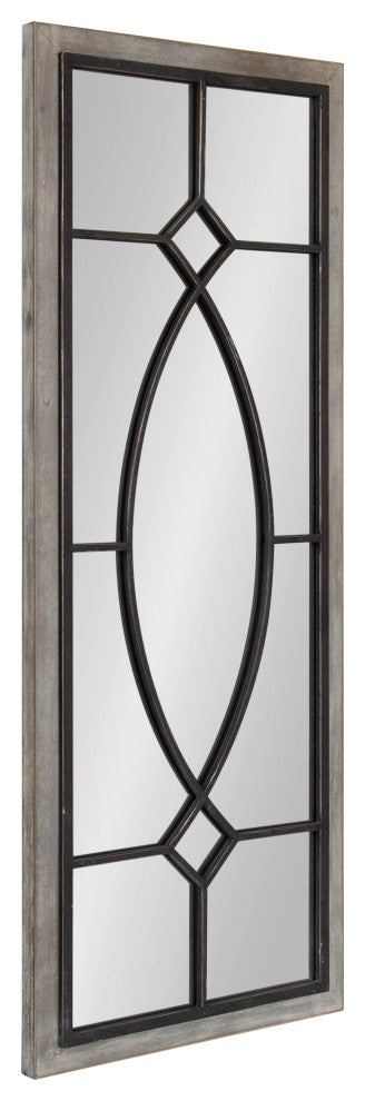 Bakersfield Wood Framed Mirror, Gray,16"x42"