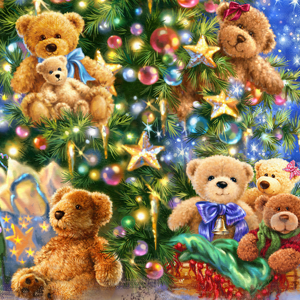 Teddy Bear Tree Wooden Block, 36 X 24