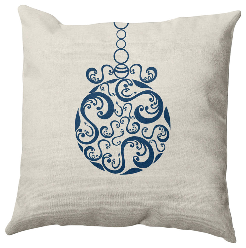 Fancy-Bulb Decorative Throw Pillow, Bright Navy, 20"x20"