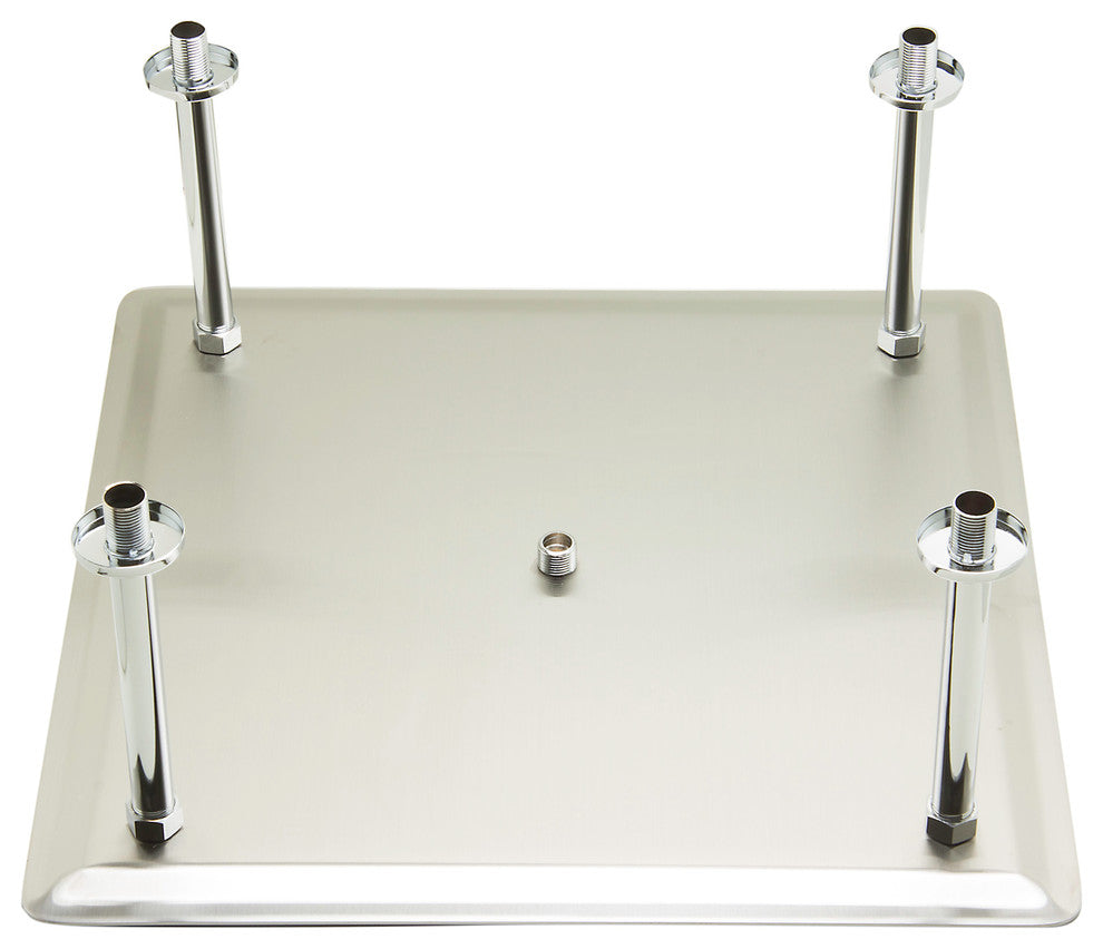 20" Rectangular Brushed Solid Stainless Steel Ultra Thin Rain Shower Head, Brush