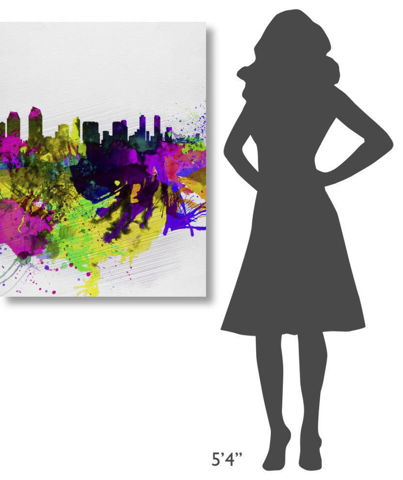 "San Diego Watercolor Skyline" Fine Art Print