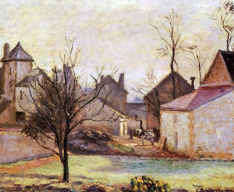 Camille Pissarro Farmyard in Pontoise, Gallery Wrapped Canvas Print, 20"x25"
