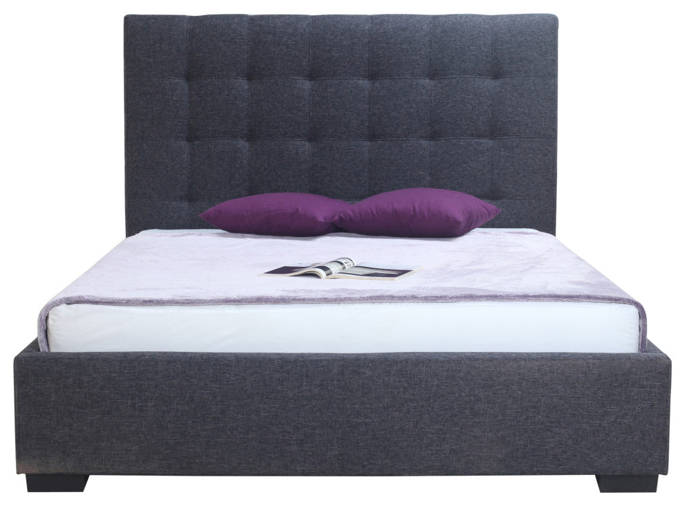 First of A Kind Belle Storage Bed King Charcoal Fabric